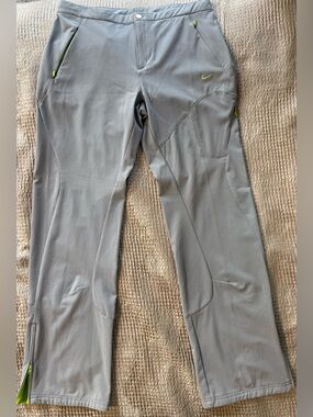 Nike Sphere Dry Techwear Pants Gray Volt Zip Hem Y2K 34x33